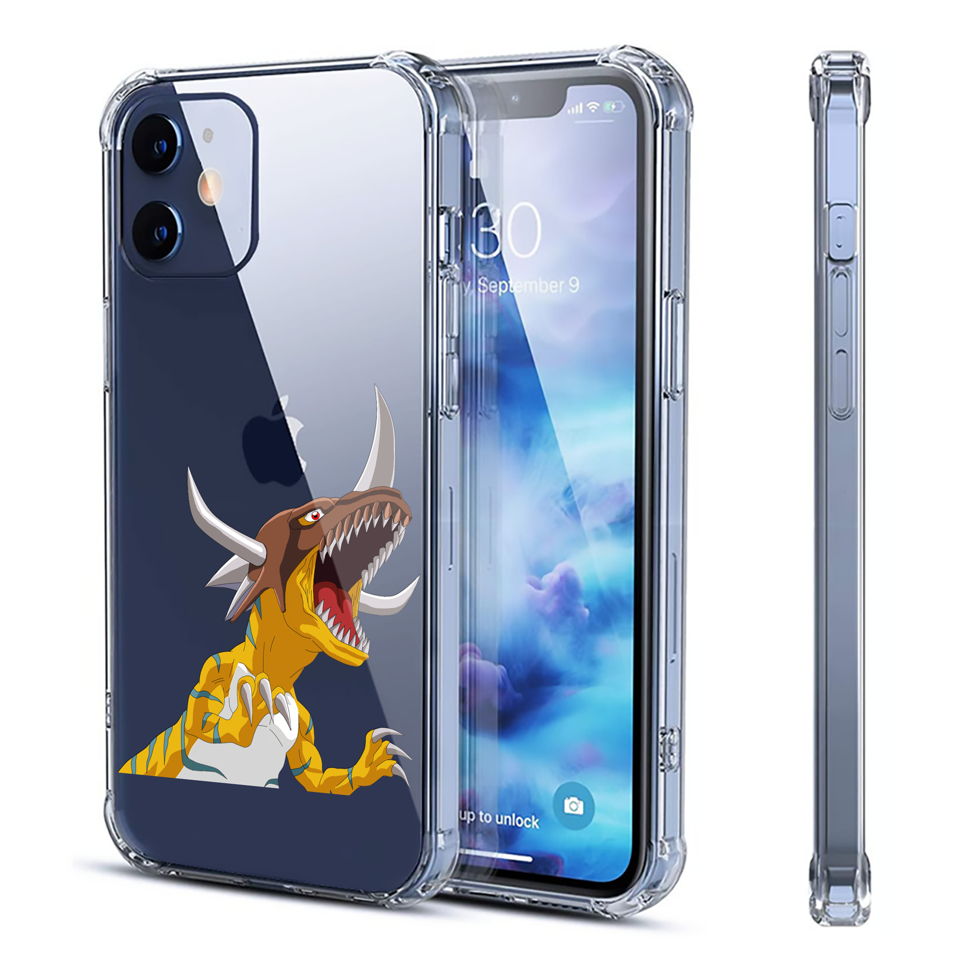 （画像用） Digimon デジタルモンスター/デジモン 【iPhone 12シリーズ対応】透明スマホケース（クリアソフトケース）